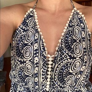 Tea and Cup Maxi Backless halter dress